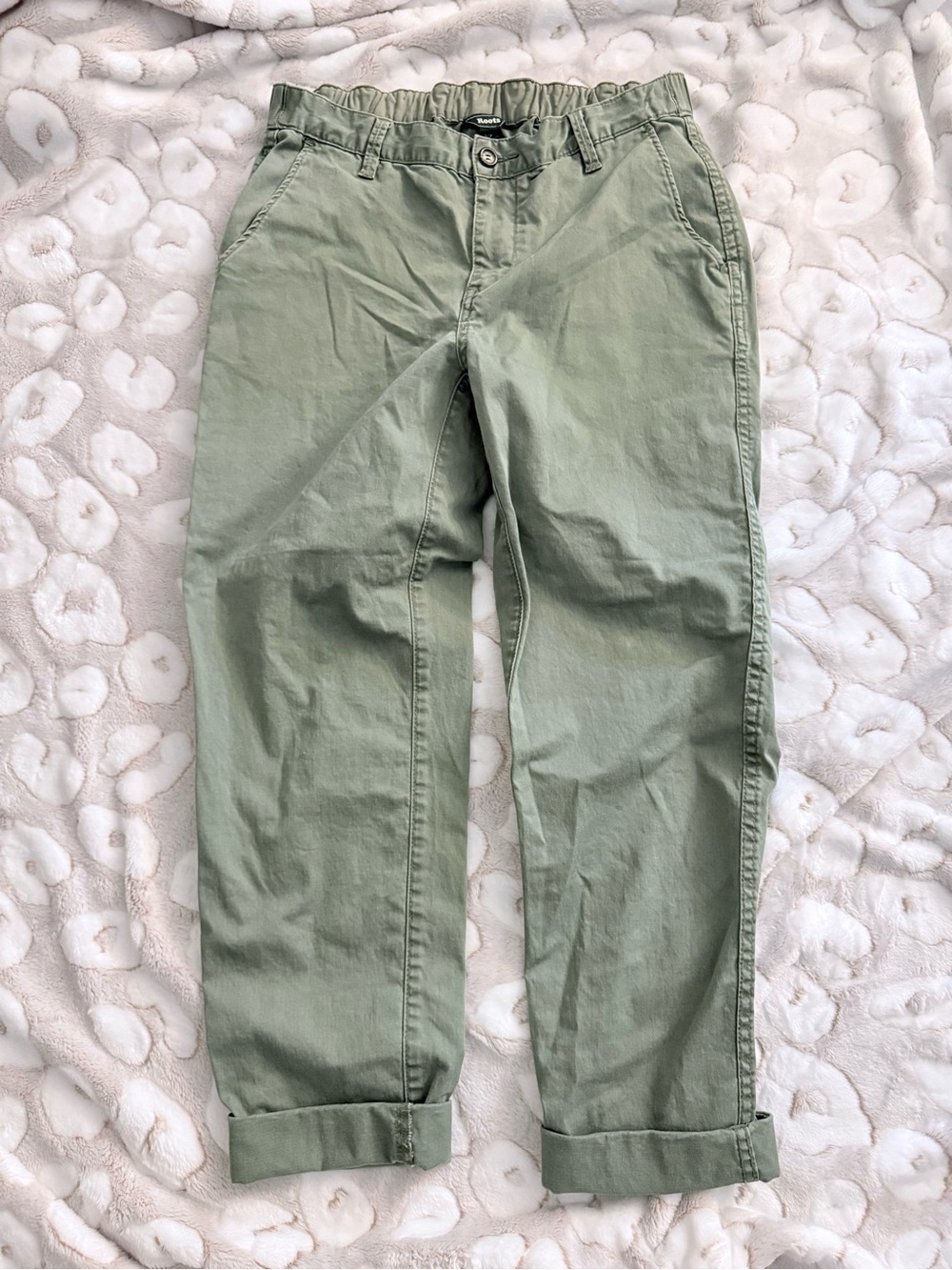 Roots Women’s Light Olive Chino Pants Sz S E14